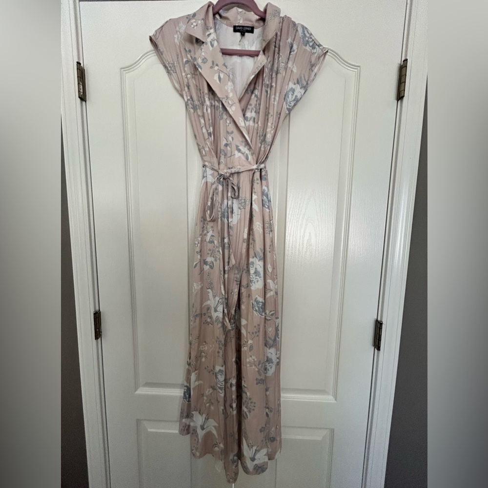 David Lerner floral wrap maxi dress
